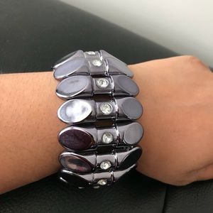Gunmetal Stretch Cuff Bracelet